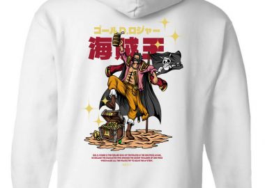 Hoodie One Piece Gol D. Roger Pop Culture White - Pop Culture - 