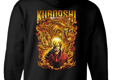 Hoodie One Piece Kuroashi no Sanji Pop Culture Black - Pop Culture - 
