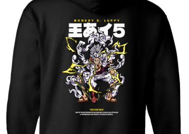 Hoodie One Piece Luffy Gear 5 Pop Culture Black - Pop Culture - 