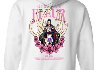 Hoodie One Piece Nico Robin Pop Culture White - Pop Culture - 