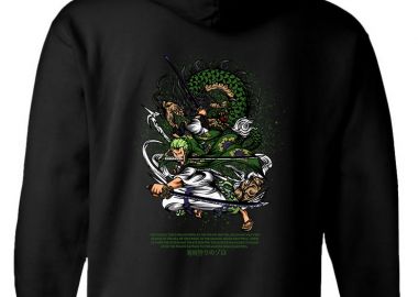 Hoodie One Piece Roronoa Zoro Pop Culture Black - Pop Culture - 