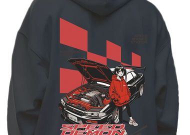 Hoodie Racing Car Graphic Pop Culture Black - Pop Culture - 