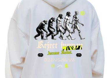 Hoodie Reject Human Pop Culture White - Pop Culture - 