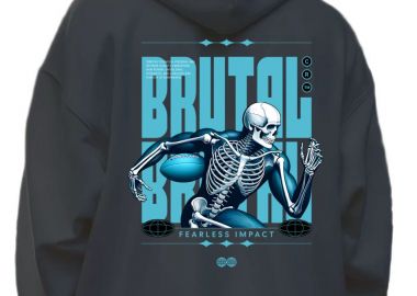 Hoodie Rugby Skull Pop Culture Black - Pop Culture - 