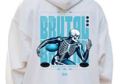 Hoodie Rugby Skull Pop Culture White - Pop Culture - 