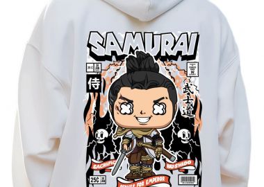 Hoodie Samurai Pop Culture White - Pop Culture - 