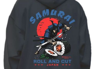 Hoodie Samurai Sushi Pop Culture Black - Pop Culture - 