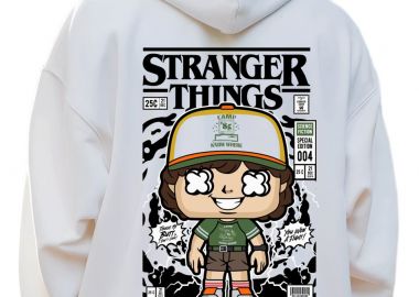 Hoodie Stranger Things Dustin Pop Culture White - Pop Culture - 