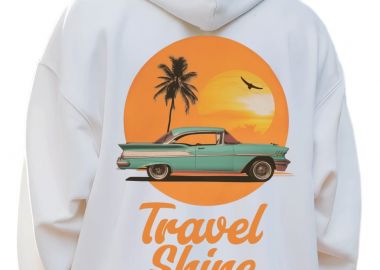 Hoodie Summer Shine Travel Pop Culture White - Pop Culture - 