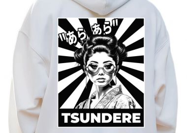 Hoodie Tsundere Pop Culture White - Pop Culture - 