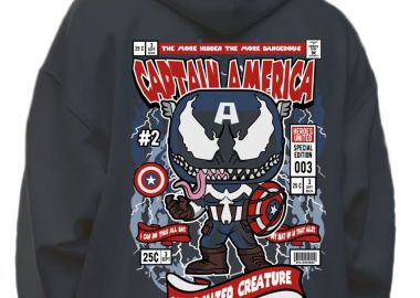 Hoodie Venom Captain America Pop Culture Black - Pop Culture - 