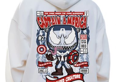 Hoodie Venom Captain America Pop Culture White - Pop Culture - 