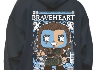 Hoodie William Walace Brave Heart Pop Culture Black - Pop Culture - 