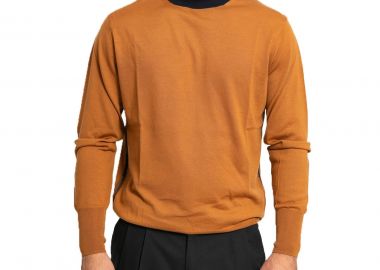 HOSIO Ανδρικό Καφέ Ribbed High-Neck Jumper - HOSIO - 