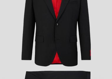 HUGO Ανδρικό Μαύρο Modern-Fit Suit - HUGO - 
