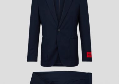 HUGO Ανδρικό Μπλε Slim Fit Suit In Blue - HUGO - 