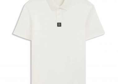 Hugo Boss ανδρική μπλούζα πόλο μονόχρωμη με logo patch Regular Fit 