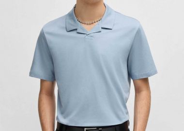 Hugo Boss ανδρική μπλούζα πόλο μονόχρωμη Slim Fit 