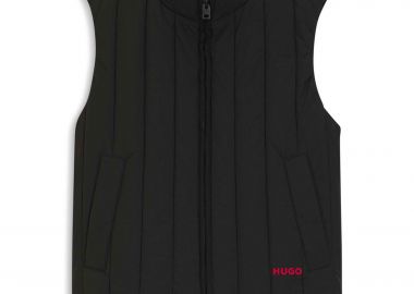 Hugo Boss ανδρικό μπουφάν καπιτονέ αμάνικο με ψηλό γιακά 