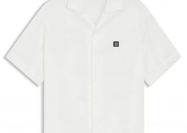 Hugo Boss ανδρικό πουκάμισο μονόχρωμο με λογότυπο Oversized Fit 