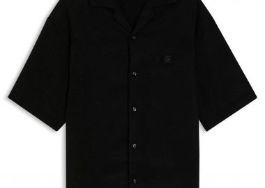 Hugo Boss ανδρικό πουκάμισο μονόχρωμο με λογότυπο Oversized Fit 