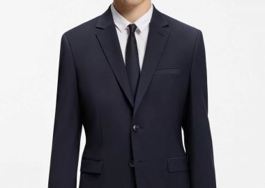 Hugo Boss ανδρικό σακάκι μονόχρωμο Slim Fit - 50540157 Μπλε Σκούρο - HUGO - 