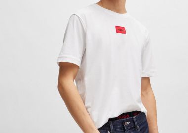 Hugo Boss ανδρικό T-shirt με contrast logo patch Regular Fit 
