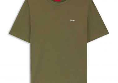 Hugo Boss ανδρικό T-shirt μονόχρωμο με ανάγλυφο λογότυπο Regular Fit 