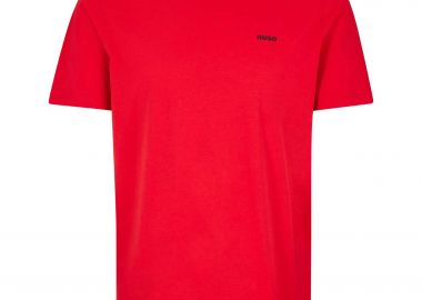 Hugo Boss ανδρικό T-shirt μονόχρωμο με ανάγλυφο λογότυπο Regular Fit 