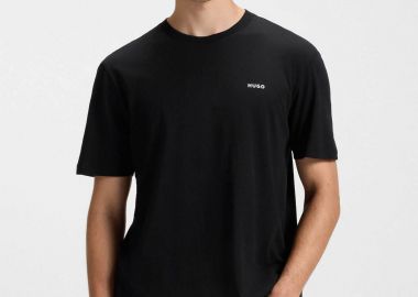 Hugo Boss ανδρικό T-shirt μονόχρωμο με ανάγλυφο λογότυπο Regular Fit 