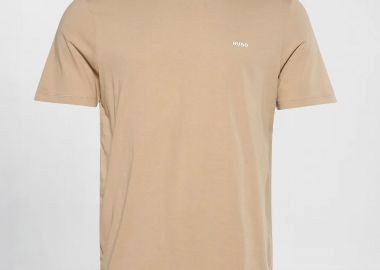 Hugo Boss ανδρικό T-shirt μονόχρωμο με ανάγλυφο λογότυπο Regular Fit 
