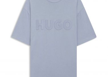 Hugo Boss ανδρικό T-shirt μονόχρωμο με λογότυπο - 50525765 Γαλάζιο - HUGO - 