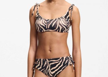 Hugo Boss γυναικείο μαγιό μπικίνι τοπ bralette με print - 50561287 Ασπρόμαυρο - HUGO - 