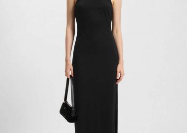 Hugo Boss γυναικείο maxi φόρεμα αμάνικο με στρας Sharp Fit 