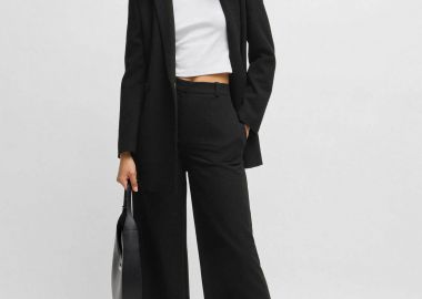 Hugo Boss γυναικείο παντελόνι μονόχρωμο Regular Fit 