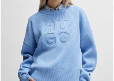 Hugo Boss γυναικείο πουλόβερ με ανάγλυφο λογότυπο Relaxed Fit 