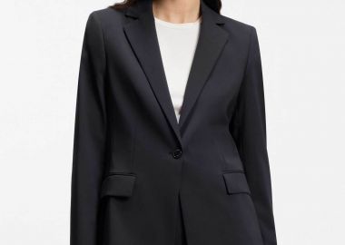 Hugo Boss γυναικείο σακάκι μονόχρωμο με τσέπες 
