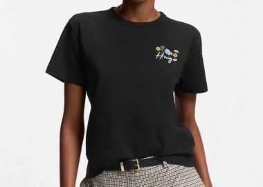 Hugo Boss γυναικείο T-shirt βαμβακερό μονόχρωμο με λογότυπο 