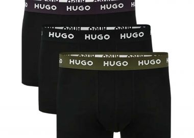 Hugo Boss σετ ανδρικά εσώρουχα boxer με logo tape στο λάστιχο (3 τεμάχια) - 50517878 Ασπρόμαυρο - HUGO - 