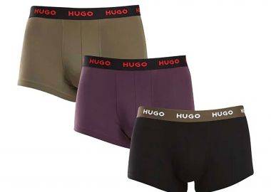 Hugo Boss σετ ανδρικά εσώρουχα boxer με logo tape στο λάστιχο (3 τεμάχια) - 50517878 Λαδί - HUGO - 