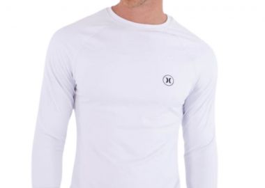 HURLEY Ανδρικό Rashguard Slim Fit Icon Circle Μακρυμάνικο - Λευκό-MLEU00008-WHITE - HURLEY - 