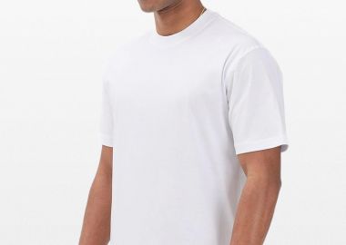 I'M BRIAN Ανδρικό Λευκό Mercerized Cotton Crew Neck T-Shirt - I'M BRIAN - 