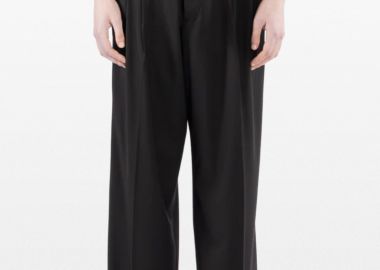 I'M BRIAN Ανδρικό Μαύρο Wide Leg Trousers with Pleats - I'M BRIAN - 