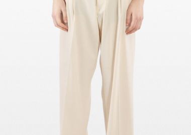 I'M BRIAN Ανδρικό Μπεζ Wide Leg Trousers with Pleats - I'M BRIAN - 