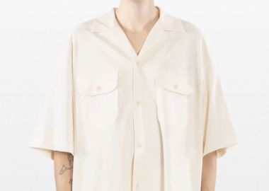 I'M BRIAN Ανδρικό Μπεζ Wide-Sleeved Shirt - I'M BRIAN - 