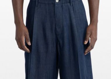 I'M BRIAN Ανδρικό Μπλε Denim Effect Bermuda Shorts - I'M BRIAN - 