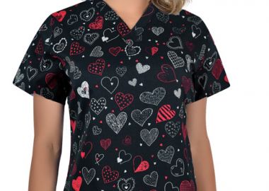 Ιατρική Μπλούζα BAMBINA B-well 400769 Dark Hearts - B-well - 