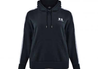 Icon Fleece Taped Hdy Black White - UNDER ARMOUR - 