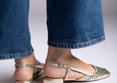 Ideal shoes Μπαλαρίνες Slingback - 2828 - Gold - Ideal shoes - 