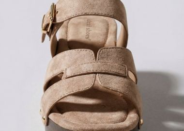 Ideal shoes Mules με τετράγωνο τακούνι - 3002 - Taupe Σουέτ - Ideal shoes - 